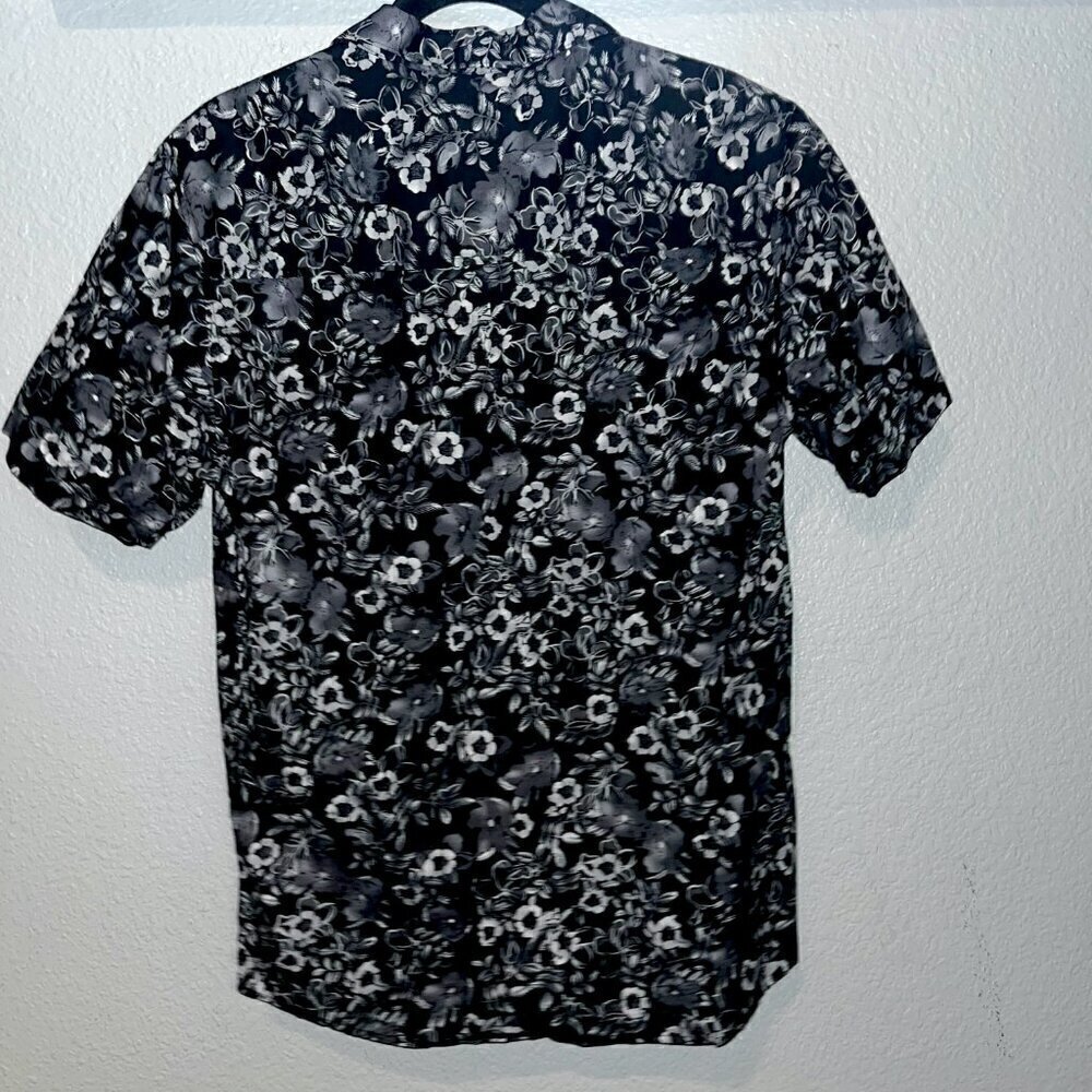 DRAVUS "Built for Wear" Gray & Black Floral Short Sleeve Button Up Men's Shirt L - Picture 4 of 8